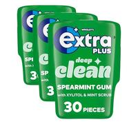 Wrigley's Extra Plus, Sugarfree, Deep Clean with Xylitol and Mint Scrub, Bottle, 30 Pieces (Pack of 3)