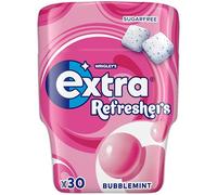 Wrigley's Extra Refreshers Bubblemint Sugar Free Chewing Gum Pack, 30 Cubes - Bubblegum Mint Fresh Breath Gum - Air Travel Essentials, Festival Accessories & Road Trip Snacks
