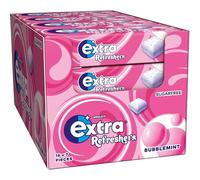 Wrigley's Extra Refreshers Chewing Gum, Bubblemint Flavour, 16 Packs of 7 Pieces, Sugar Free Bulk Pack with Xylitol (112 pieces)