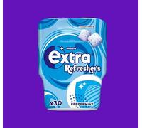 Wrigleys Extra Refreshers Peppermint Sugar Free Chewing Gum Tub, 30pcs x 1, Fresh Strong Mint Flavour with Welari Thank You Card | (1 Pack)
