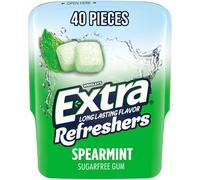 Wrigleys Extra Refreshers Spearmint Sugar Free Chewing Gum 40 Piece Tub | Fresh breath, spearmint gum, mint gum, chewing gum, 40 count for a daily routine of on-the-go refreshment