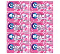 Wrigleys Extra Refreshers Sugar Free Chewing Gum, 7pc x 10, Bubblemint Flavour, Sweet Fresh Mint with Welari Thank You Card | (10 Pack)