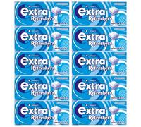 Wrigleys Extra Refreshers Sugar Free Chewing Gum, 7pc x 10, Peppermint Flavour, Strong Fresh Mint with Welari Thank You Card | (10 Pack)