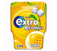 Wrigleys Extra Refreshers Tropical Sugar Free Chewing Gum Tub, 30pcs x 1, Fresh Fruit Flavour with Welari Thank You Card | (1 Pack)