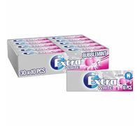 Wrigley's Extra White Bubblemint Sugarfree Chewing Gum, Bubblemint Flavour, With Xylitol, Oral Hygiene for Healthy Teeth & Gums, 30 x 10 Packs