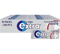 Wrigley's Extra White Chewing Gum, Peppermint Flavour, 30 Packs of 10 Pieces, Sugar Free Bulk Pack Gum with Xylitol (300 pieces)-Packaging may vary
