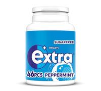 Wrigley's Extra White Chewing Gum, Peppermint Flavour, 46 pieces, Sugar Free Chewing Gum Bottle with Xylitol