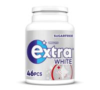Wrigley's Extra White Peppermint Sugar Free Xylitol Chewing Gum Bottle 46pc | Sugar Free Chewing Gum, Active Whitening Boost, Xylitol Defense, Perfect For Gym Bags, Daily Dental Care & Commuting