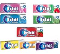 Wrigley's Orbit Chewing gum, (Pack Of 30) Pick and Mix Peppermint, Spearmint, Watermelon, Strawberry, Bubblemint, Blueberry, Melon, Apple Helps keep Teeth Clean And Mouth Fresh