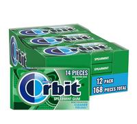 Wrigleys Orbit Spearmint Sugarfree Chewing Gum 14 Piece Pack Box Of 12 Packs