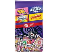 Wrigley's STARBURST, LIFE SAVERS, HUBBA BUBBA & LIFE SAVERS Gummies Halloween Candy Assortment, Assorted Candy Individually Wrapped, 95 Ct Variety Bulk Bag