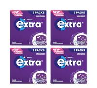 Wriglleys Extra Chewing Gum 3pk - Blueberry - Blueberry flavoured, sugar free chewing gum with sweeteners - Pack of 4