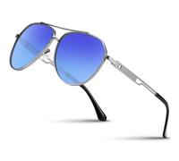 Wrimen Pilot Men's Polarized Sunglasses-Mens-Womens-Unisex-Light Metal Frame Shades-Classic Ultra-UV400 Protection for Driving,Fishing,and Outdoor Sports (Ice Blue)