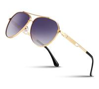 Wrimen Pilot Men's Polarized Sunglasses-Mens-Womens-Unisex-Light Metal Frame Shades-Classic Ultra-UV400 Protection for Driving,Fishing,and Outdoor Sports (G15)
