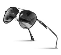 Wrimen Pilot Men's Polarized Sunglasses-Mens-Womens-Unisex-Light Metal Frame Shades-Classic Ultra-UV400 Protection for Driving,Fishing,and Outdoor Sports (Grey)