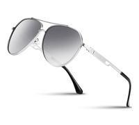 Wrimen Pilot Men's Polarized Sunglasses-Mens-Womens-Unisex-Light Metal Frame Shades-Classic Ultra-UV400 Protection for Driving,Fishing,and Outdoor Sports (Silver)