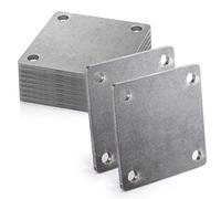 WRINGKIT 8 Pack Steel Plate with Holes, 4'' x 4'' Flat Plate, Hot Rolled | Laser Cut A36 Mild Steel with Smooth Edge, Weldable Paintable Square Metal Sheets for Magnets, Industrial Use