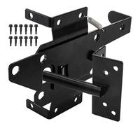 WRINGKIT Heavy Duty Gate Latches for Wooden Fences, Self-Locking | Post Mount Automatic Gate Lock, Gravity Door Latch, Fence Latch for Outdoor Gates, Metal Gates Vinyl Fences, Black Finish