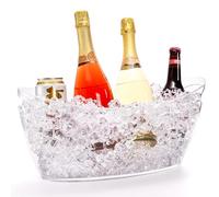 WRINGKIT Ice Bucket for Parties, Clear Acrylic Champagne Bucket with Handle, 6 Liter Beverage Ice Tub, Wine Beer Drink Buckets for Mimosa Bar, Cocktail Beer Bottle