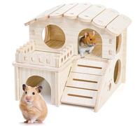WRINGKIT Wood Hamster House, Tiny Maze Hamster Hideout