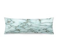 Wrinkle-Free Body Pillowcase, Marble Pattern Long Pillow Cover for Couch with Zipper for Bed Bedroom Couch, Standard Bolster Pillowcase 2-Sided (50 x 137cm/ 4.5ft)