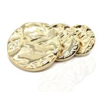 Wrinkle Gold Metal Shank Buttons - 12 Pcs - 4 Size Options - Luxury Wrinkle Round Wave Metal Shank Buttons for Men Women Blazer Coat Uniform Shirt Suit and Jacket Sewing Craft DIY G4233……