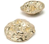 Wrinkle Gold Metal Shank Buttons - 12 Pcs - Extra Large Wrinkle Round Wave Metal Shank Buttons for Men Women Blazer Coat Uniform Shirt Suit and Jacket Sewing Craft DIY N16501