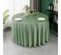 Wrinkle Resistant Satin Tablecloth 110" Round for Weddings Birthday Parties Dining Room Banquets Light Green Washable Elegant Table Cover for Events