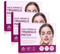 Wrinkle Smoothing Patches for Forehead & Face - 486 pcs Overnight Triangle Facial Patches to Support Smile Lines & Under Eye Appearance, Support Skin Comfort & Texture - 3Box