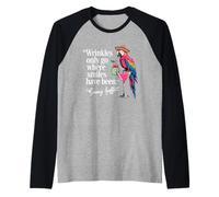 Wrinkles Only Go Where Smiles Have Been Cute Parrot Mexican Raglan Baseball Tee