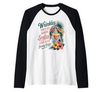 Wrinkles Only Go Where Smiles Have Been Raglan Baseball Tee
