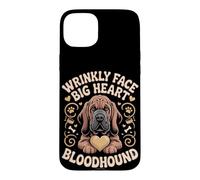 Wrinkly Face Big Heart Bloodhound Case for iPhone 15 Plus