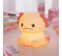 Wrischan Cute Night Light, Soft Silicone LED Lamp with 7 Color Changing & 3 Dimmable Settings, 30-Minute Timer, Rechargeable Portable Nursery & Bedroom Decor, Gift for Kids & Women (Axolotl2)