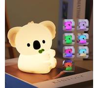 Wrischan Cute Night Light, Soft Silicone LED Lamp with 7 Color Changing & 3 Dimmable Settings, 30-Minute Timer, Rechargeable Portable Nursery & Bedroom Decor, Gift for Kids & Women (Koala)
