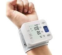 Wrist Accurate Automatic High Blood Pressure Monitors Portable LCD Screen with Storage Case and Adjustable Cuff Powered by Battery - White