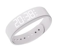 Wrist Alarm Clock: silent smart bracelet with waterproof LED display, digital alarm reminder, portable shutdown timer, alert device next to the c, White/Dark Grey Heather, Consulte la descripción