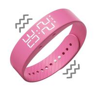 Wrist Alarm Clock: Slim and Portable Design, Rechargeable Battery, Silent Vibration Alert, Comfort | Help for Heavy Sleepers, Student Routine, Reminder, hot pink, Consulte la descripción