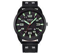 Wrist Analog Business Watches Watch Date Casual Men's Quartz Leather Men's Watch Land Watches for Men (A, One Size)