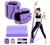 Wrist and Ankle Weights for Women Adjustable Arm and Leg Weights Set of 3(1lb Each) with Exercise Bands(25 lbs) Wearable Wrist Weights for Yoga,Pilates,Running, Fitness,Physical Therapy(Purple)
