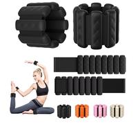 Wrist & Ankle Weights for Women, Wearable Strong Arm & Leg Weights Set of 2(1Lbs Each), Adjustable Ankle Weights for Walking, Yoga, Dance, Barre,Gym,Exercise,Pilates,Walking Running (Black)