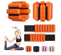 Wrist & Ankle Weights for Women, Wearable Strong Arm & Leg Weights Set of 2(1Lbs Each), Adjustable Ankle Weights for Walking, Yoga, Dance, Barre,Gym,Exercise,Pilates,Walking Running (Orange)