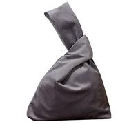 Wrist Bag,Elegant Style Portable Purse,Velvet Knot Bag,Phone Wallet Clutch Bag Gift for Women, Black2, Middle