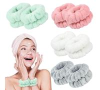 Wrist Bands for Face Washing, 8Pcs Skincare Face Wash Wristbands Microfibre Absorbent Wrist Towels Wash Bands for Makeup, Spa Cleansing Cuffs to Keep Liquid from Spilling Down Arms