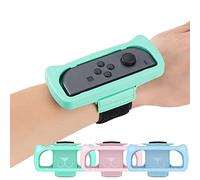Wrist Bands for Just Dance 2021 2020 2019 Switch, Chinsion Soft TPE Dance Band Adjustable Elastic Strap for Nintendo Switch, Three Size for Children Teenagers and Adults, Green Pink and Blue