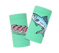 Wrist Bands, Long Wristbands for Sports - Fish Sushi Patten Armbands for Gymnastics, Thick and Long Wrist Bands, Multi-Use for Basketball and Running