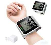 Wrist Blood Pressure Monitor, Digital Blood Pressure Machine with Large LCD Display, Storage Case and Adjustable Cuff, Pulse Heart Rate Tensiometer for Home & Travel Use