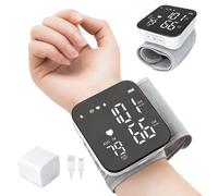 Wrist Blood Pressure Monitor, Digital Blood Pressure Machine with Large LCD Display, Storage Case and Adjustable Cuff, BP Monitor with Automatic Voice Broadcast for Home, Office, Travel