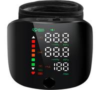 Wrist Blood Pressure Monitor LED Display, Touch Screen Wrist Blood Pressure Cuff 99x2 Reading Memory Wrist Bp Monitor with Carrying Case(Black)