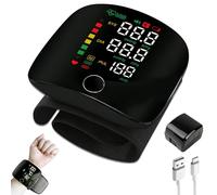 Wrist Blood Pressure Monitors with Large LED Touchscreen, Adjustable Wrist Cuff, Rechargeable Wrist Bp Monitor with 99x2 Reading Memory, Automatic Broadcast and Carrying Case for Home, Travel Use