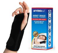 Wrist Brace with BEAD CUSHION, Adjustable Night Support Hand Brace with Splints For Carpal Tunnel Syndrome, Arthritis, Tendonitis, Sprain, and Injuries - Fits Left or Right